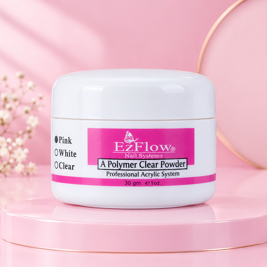 NP231 EzFlow A Polymer Pink Powder Professional Acrylic System, 30g / 1 oz - High-Performance Translucent Pink Acrylic Powder for Natural Nail Extensions, Sculpting & Overlays