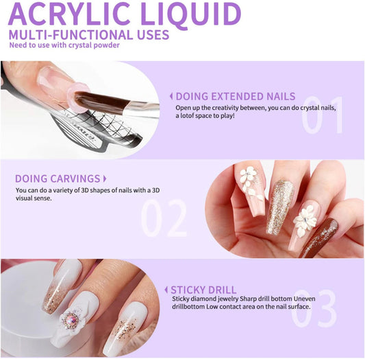 GV1174 Vayve Monomer Acrylic Liquid, 150ml - Professional Acrylic Nail System Liquid Monomer for Acrylic Powder Application, Sculpting & Nail Extensions