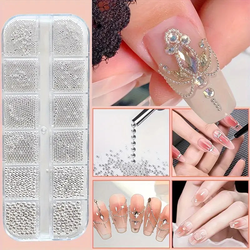 Colors Option Nail Art Micro Beads Set – 3D Caviar Nail Decorations
