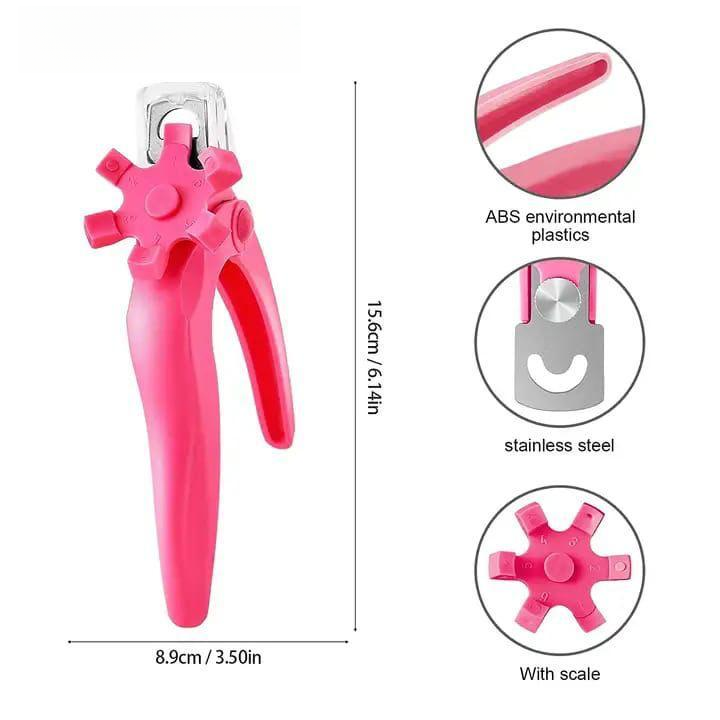 Professional Nail Tip Cutter – Pink | Acrylic Edge Trimmer Stainless