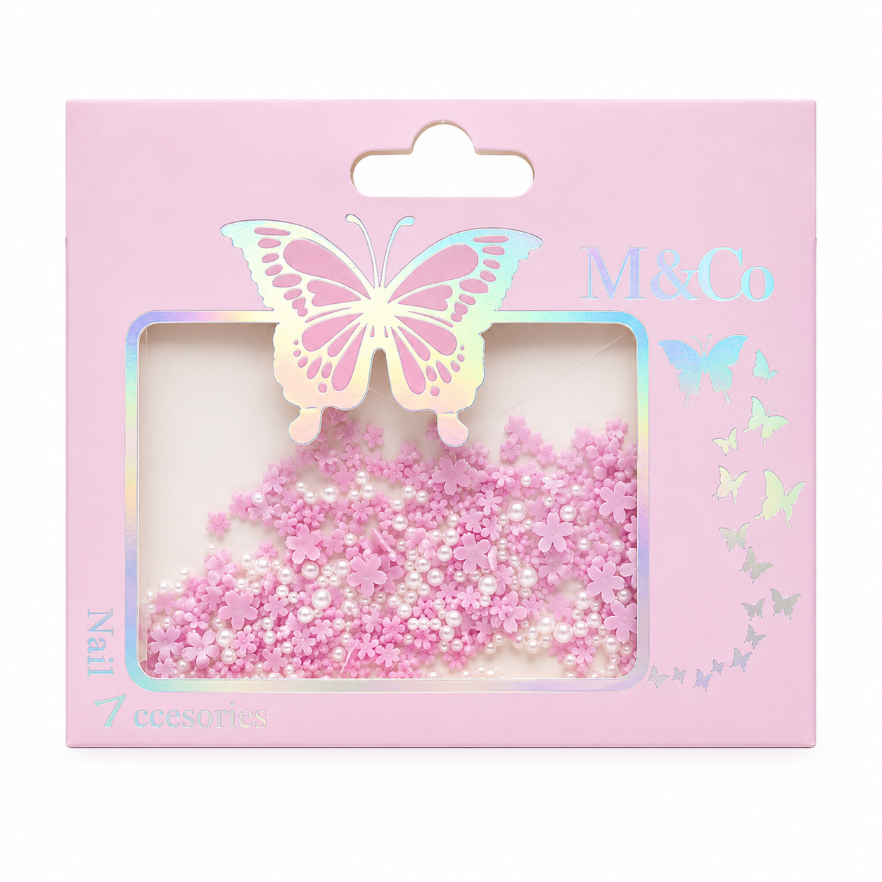 GV1126 THR3E STROKES 3D Flower Nail Art Charms with Pearl Beads – Mixed-Size Nail Decorations for Acrylic, Gel Nails, DIY Manicure & Nail Art Accessories
