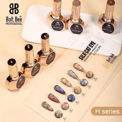 NP102 Bolt Bee Professional Silk Cat Eye Gel Polish Set (H Series, 6 Colors) | Magnetic 9D Gel for Manicure
