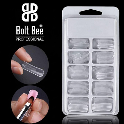 NP178 Bolt Bee Professional 100-Piece Natural Half Cover Nail Tips Set with Organizer Box