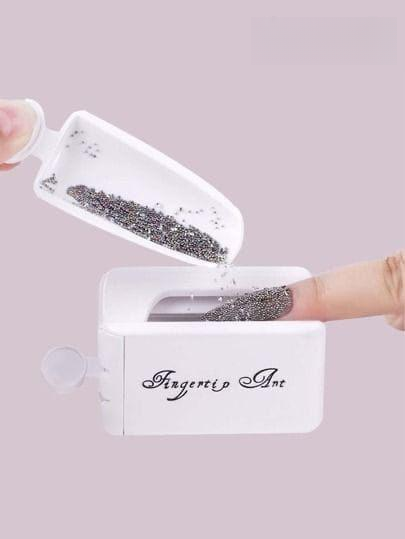 Portable Nail Glitter Collector Box | Fingertip Art Powder Recycling Tray