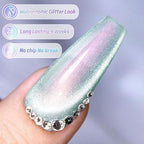 GV830 THR3E STROKES Cat Eye Gel Nail Polish Set for Pink Brown Glitter Holographic Cat Eye, Salon Gel Manicure and Nail Art DIY at Home, Bright Moonlight (AURORA)