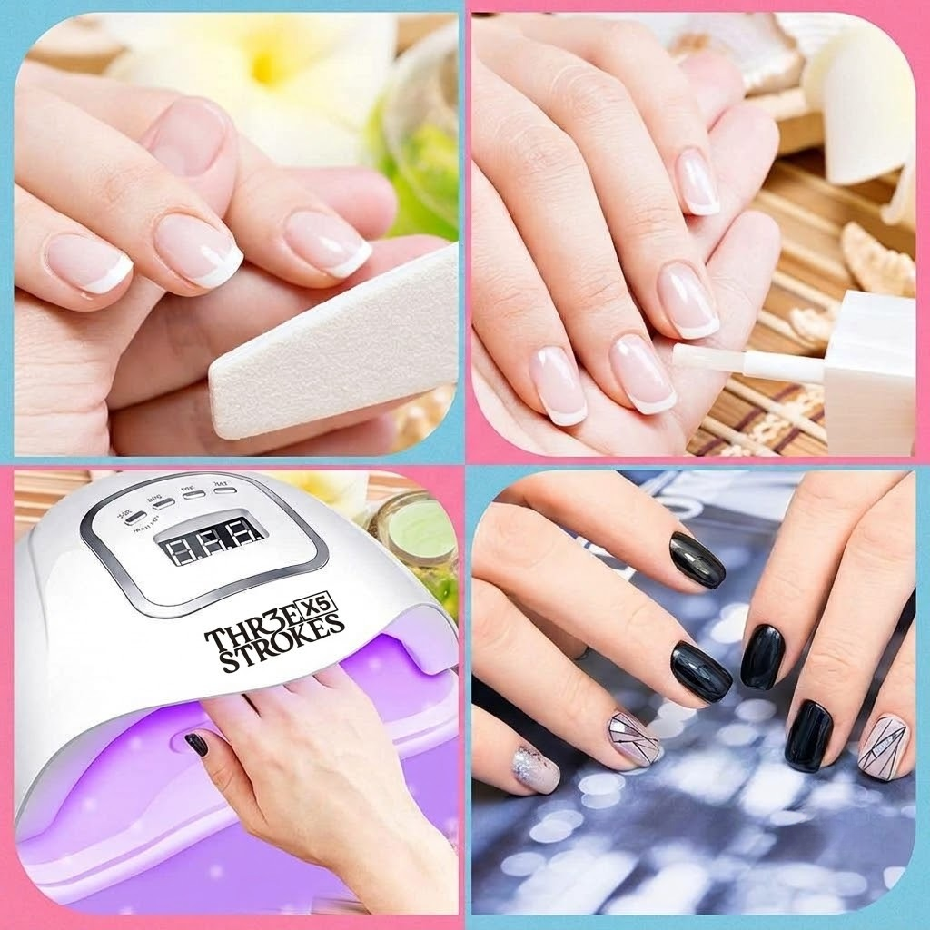 GV1229 THR3E STROKES X5 Professional Gel Polish UV/LED Nail Dryer Lamp - Smart Auto-Sensor Curing Light with Digital LCD Display, 4 Preset Timers & Anti-Glare Eye Protection for Salon Manicures & Pedicures
