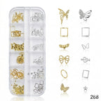 GV659 Butterfly Nail Art Charms Kit – Gold & Silver Mix (Set 288 , Design May Vary)
