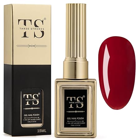 GV189 THR3E STROKES Professional UV Gel Nail Polish, HEMA-FREE Lasts Upto 21 Days, Super Glossy Finish, Non-Chipping, Non-Smudging, Quick Drying Nail Polish,15 ml (15ML)