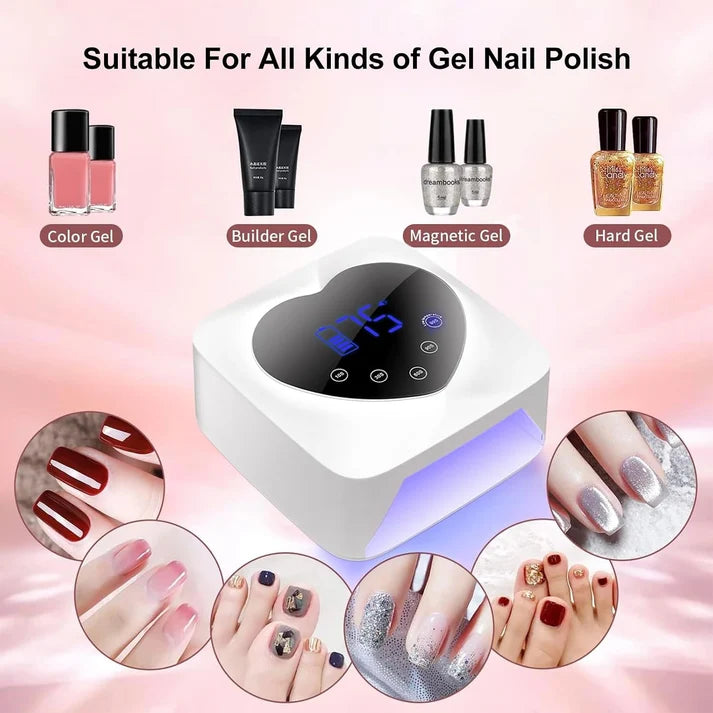 GV1138 UV LED Nail Lamp Cordless 72W Portable Nail Dryer Light Rechargeable UV Light for Gel Nails Polish