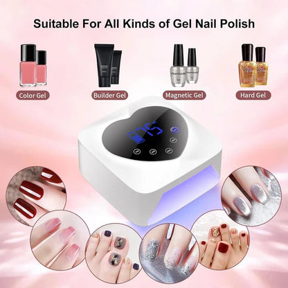 GV1138 UV LED Nail Lamp Cordless 72W Portable Nail Dryer Light Rechargeable UV Light for Gel Nails Polish