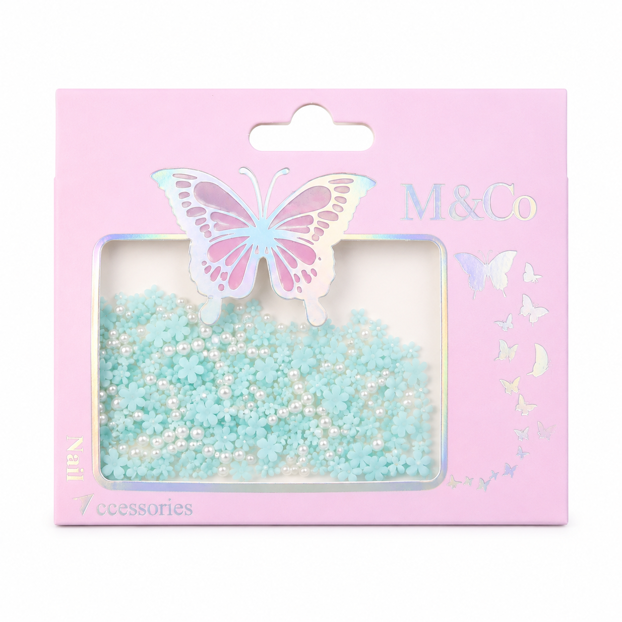 GV1126 THR3E STROKES 3D Flower Nail Art Charms with Pearl Beads – Mixed-Size Nail Decorations for Acrylic, Gel Nails, DIY Manicure & Nail Art Accessories