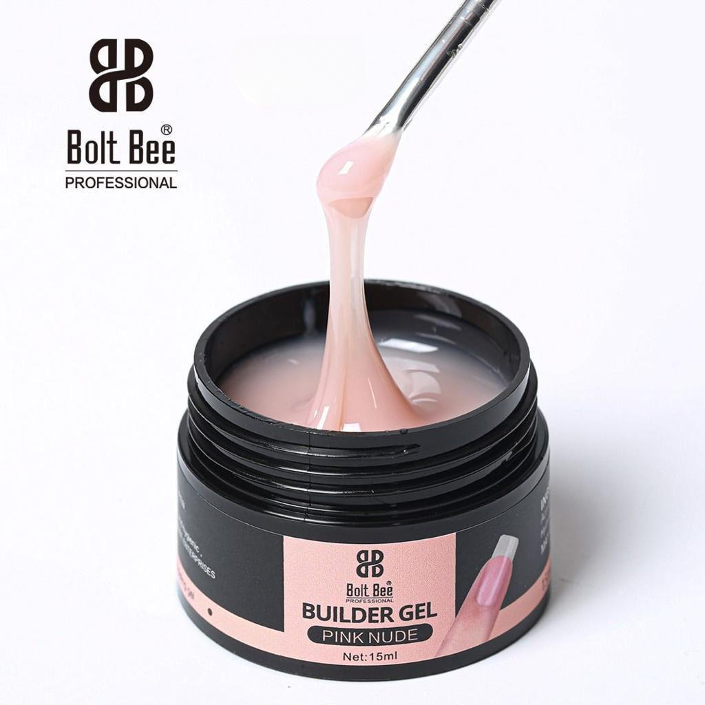 Bolt Bee Builder Gel (Pink Nude, 15ml) | Hard Gel for Nail Extensions