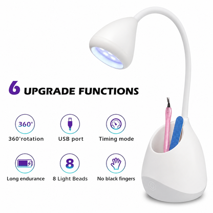 GV1183 36W Lotus UV LED Gel Nail Lamp with Tool Organizer Base – Flexible Gooseneck Curing Light