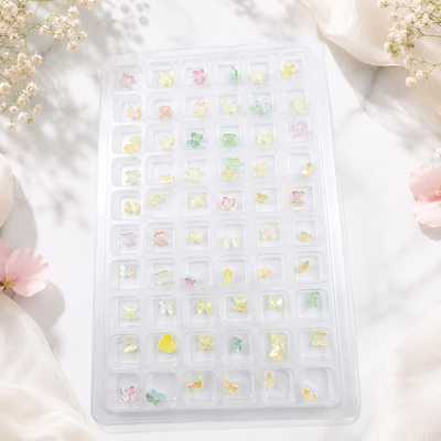 GV1083 3D Aurora Butterfly Nail Charms Set – Iridescent AB Resin Nail Art Decorations for Acrylic, Gel & DIY Manicure (60 Pcs Assorted Designs)