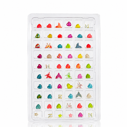 GV1087 Mixed 3D Nail Charms Set – Heart, Butterfly, Star & Mermaid Tail Resin Nail Art Decorations for Acrylic, Gel & DIY Manicure (60 Pcs Assorted Designs)