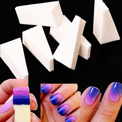 GV1182 Professional Soft Foam Nail Art Wedge Sponges – Pack of 10 for Ombre & Gradient Nails