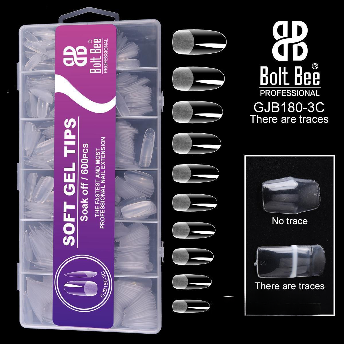 Bolt Bee Soft Gel Tips Set (600 Pcs) | Full Coverage Nail Extensions
