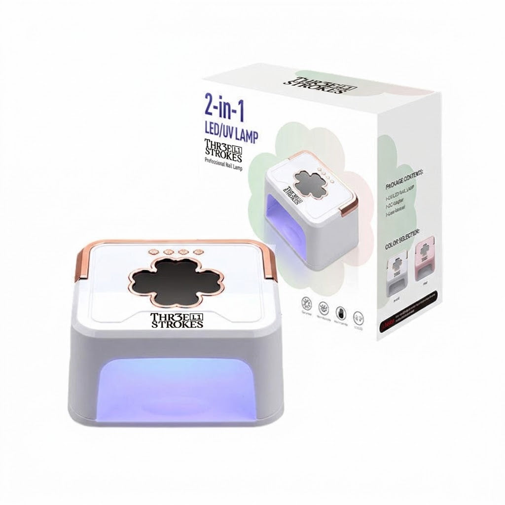 GV1231 2-in-1 LED/UV Professional Nail Lamp (THR3E L1 STROKES - 228W) - High-Power 45-LED Gel Curing Light with Digital LCD Touch Display, Smart Hands Sensor & Low Heat Painless Curing Mode