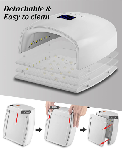 GV1130 Cordless Rechargeable UV LED Nail Lamp S10, Dual Light Source 365+405nm Nail Dryer with 5 Timers, IR Sensor, Low Temperature & High Power Modes for Gel Polish, Manicure & Pedicure