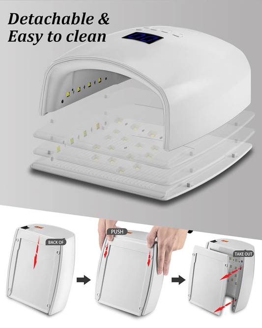 GV1130 Cordless Rechargeable UV LED Nail Lamp S10, Dual Light Source 365+405nm Nail Dryer with 5 Timers, IR Sensor, Low Temperature & High Power Modes for Gel Polish, Manicure & Pedicure
