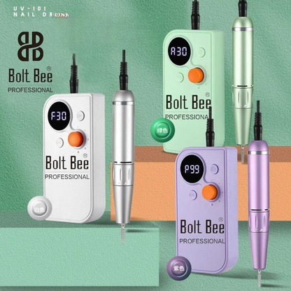 NP175 Bolt Bee Professional UV-101 Portable Electric Nail Drill Machine Set - Rechargeable Manicure & Pedicure File