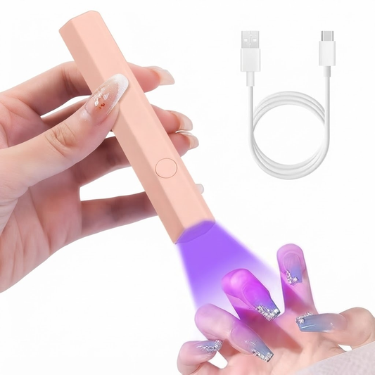NP319 Handheld Mini UV/LED Nail Flashlight Lamp, Pink - Portable Rechargeable USB Flash Cure Light Pen for Press-On Nails, Gel Polish, Rhinestones & Quick Nail Repairs