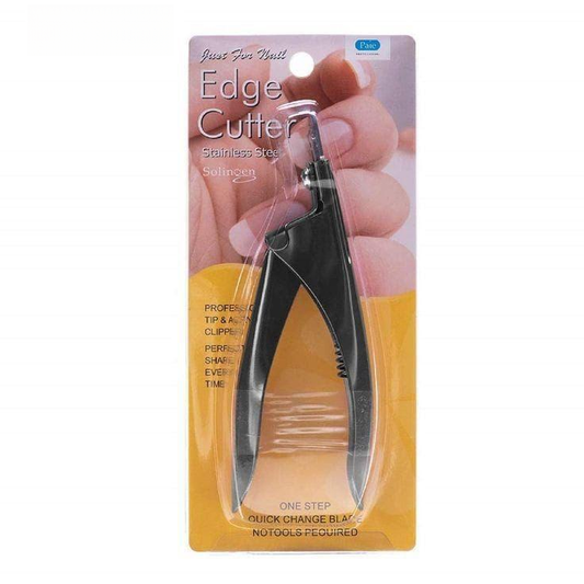 NP168 Just For Nail Professional Edge Cutter - Stainless Steel Solingen Tip & Acrylic Clipper - Quick Change Blade System
