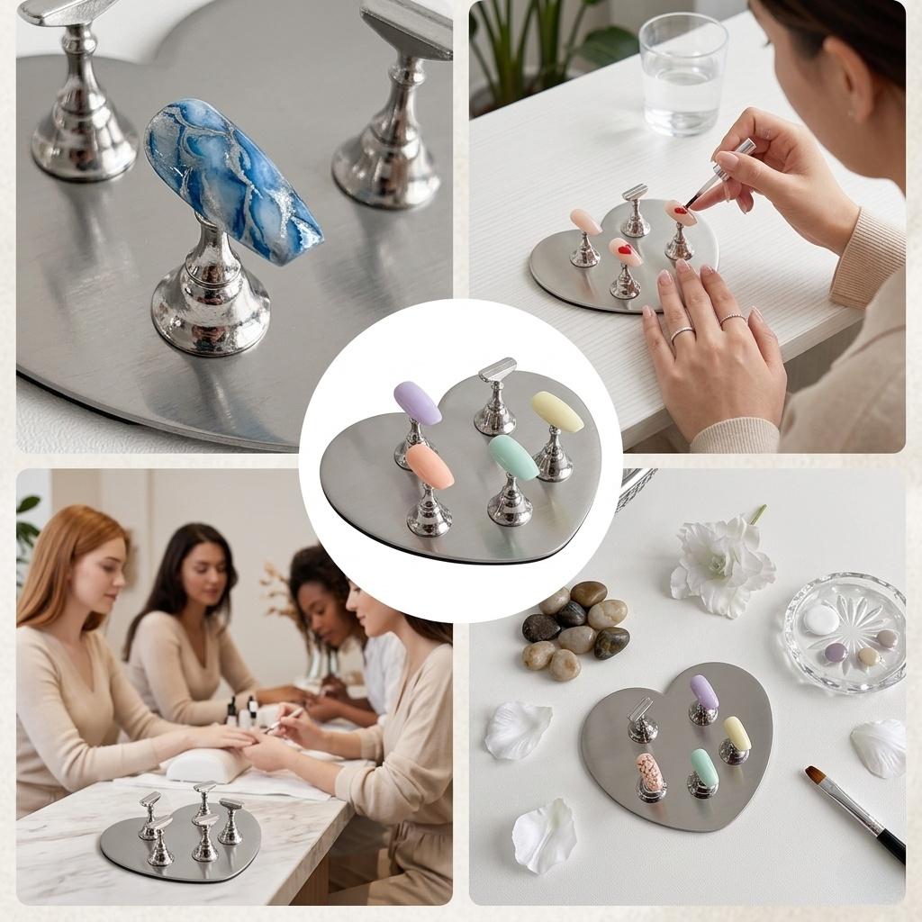 GV986 Magnetic Nail Display Stand Set with Holder Base – Nail Art Practice & Display Tool