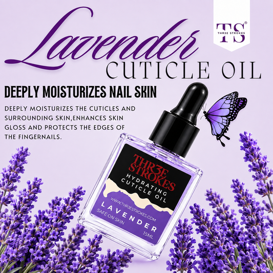 GV80 THR3E STROKES Naturale Revitalizing Cuticle Oil - Hydrating Oil For Repaired Cuticles Overnight - Remedy For Damaged Skin And Thin Nails - Paraben/Cruelty-Free Formula 15ML (LAVENDER)