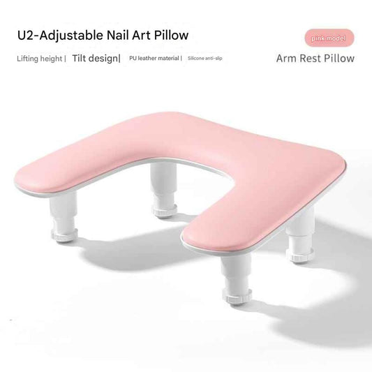 GV901 Adjustable Nail Art Arm Rest Pillow – Professional PU Leather Manicure Hand Rest Cushion with Height & Tilt Design