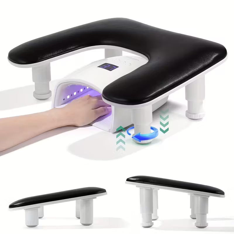 GV901 Adjustable Nail Art Arm Rest Pillow – Professional PU Leather Manicure Hand Rest Cushion with Height & Tilt Design