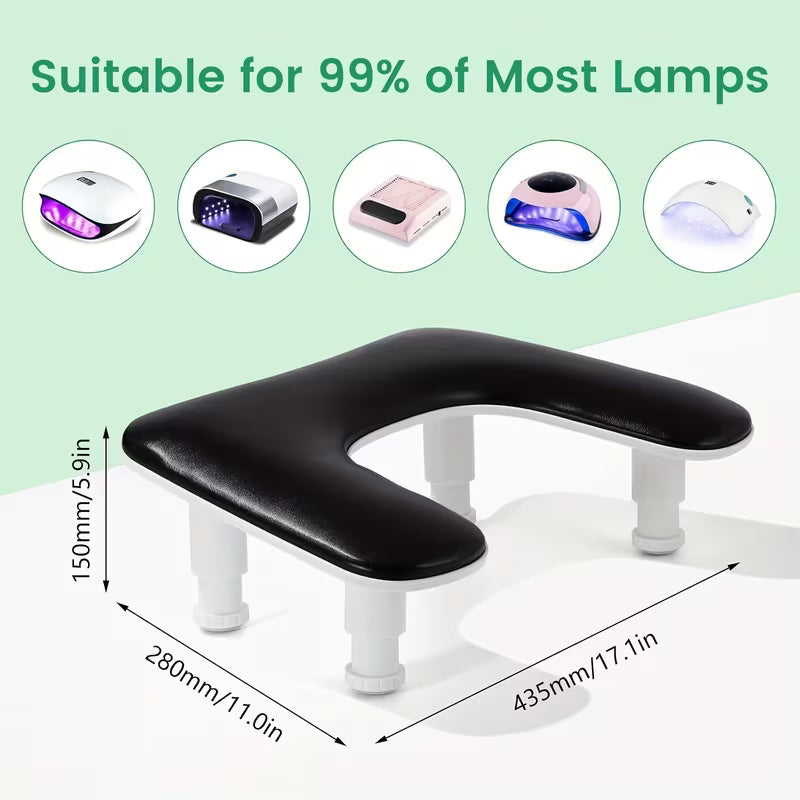 GV901 Adjustable Nail Art Arm Rest Pillow – Professional PU Leather Manicure Hand Rest Cushion with Height & Tilt Design
