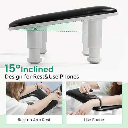 GV901 Adjustable Nail Art Arm Rest Pillow – Professional PU Leather Manicure Hand Rest Cushion with Height & Tilt Design