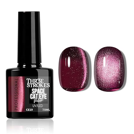 GV817 THR3E STROKES 9D Glitter Cat Eye Gel Magnetic Nail Polish Art Manicure DIY at Home Soak Off UV Gel 7.5ML