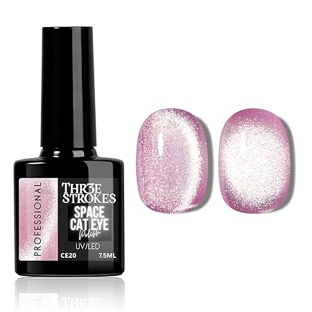 GV820 THR3E STROKES 9D Glitter Cat Eye Gel Magnetic Nail Polish Art Manicure DIY at Home Soak Off UV Gel 7.5ML (CE20, 7.5ML)