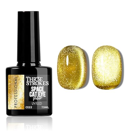 GV817 THR3E STROKES 9D Glitter Cat Eye Gel Magnetic Nail Polish Art Manicure DIY at Home Soak Off UV Gel 7.5ML