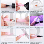 GV188 THR3E STROKES TOXIC FREE Poly Nail Gel Extension Kit for Builder Gel, UV Nail Art Kit, Nail Extension Set, Glue-Free Manicure and Pedicure Set (21 Items in Set) (THE OP KIT)