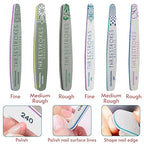 GV213 THR3E STROKES 6pc Nail File Set for Manicure, Nail Shaping & Polishing, Double-Sided 100/180 Grit, Orange Sanding Paper