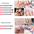 GV216 THR3E STROKES 20 pcs Nail Art Brushes, Nail Art Design Painting and Drawing UV Polish Brush Tool Kit, 15 pcs Nail Art Brushes Kit with 5 pcs Nail Dotting Pens, Multicolored 15 PCS BRUSH + 5PCS DOTTING TOOLS)