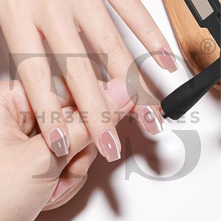 GV220 THR3E STROKES 6 in 1 Cat Eye Magnet Tool, Upgraded Cat Eye Gel Nail Polish Magnet with Silicone Protective Case, Multi-Function Magnet Stick 3D Strong Magnetic Cat Eye Nail Art for Salon Studio Home, Black (6 IN 1 MAGNET BLACK)