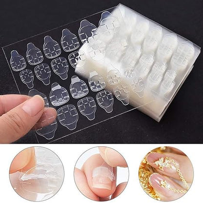 50 Sheets (1200pcs) Double-Sided Nail Jelly Stickers for Press-On Nails