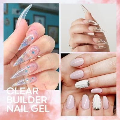 GV226 THR3E STROKES Builder Gel for Nails – 15ml | Clear, White, Pink, Nude | Professional Hard Gel for Nail Extensions, Overlays & Sculpting | Salon-Quality UV/LED GelNail Builder (Nude)