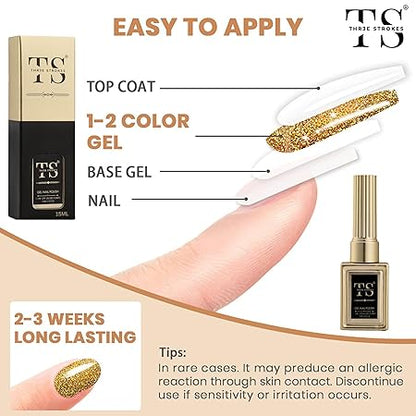 GV231 THR3E STROKES HEMA FREE Blue Nail Polish, 1 Pcs 15ml Soak Off Gel Polish Nail Art Manicure Salon DIY Gel Nail Design Decoration at Home Nails Manicure Kit Gift (MACHIN SE SUKHENGI)(UV LAMP NEEDED) (15-Nice Blue, 15ML)