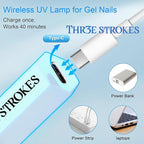 GV241 THR3E STROKES Mini UV Light for Gel Nails - Portable Mini Nail Lamp,3W Handheld UV Light for Nails Pen Shape Nail Dryer Professional Led Light for Resin (BLUE)