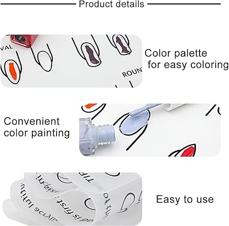 GV244 THR3E STROKES Silicone Training Mat for Perfect Acrylic Nail Application Non Slip, Reusable & Professional Nail Art Tool
