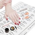 GV244 THR3E STROKES Silicone Training Mat for Perfect Acrylic Nail Application Non Slip, Reusable & Professional Nail Art Tool