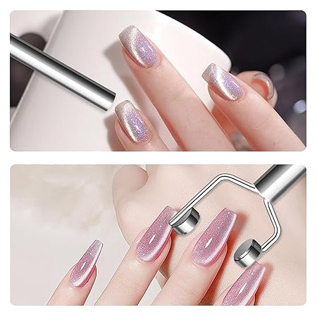 GV253 THR3E STROKES 3 IN 1 Cat Eye Nail Magnet Y-Shaped Double Head Magnetic Cat Eye Gel Polish Multifunctional Nails Design Tools Powerful Force Magnet Portable Handheld for Salon Studio Home Manicure (Y MAGNET)