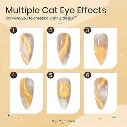 Silver & Gold 9D Cat Eye Magnetic Gel Polish