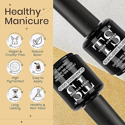 Silver & Gold 9D Cat Eye Magnetic Gel Polish