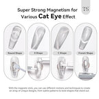 GV266 THR3E STROKES Cat Eye Magnetic Nail Art Set, 9 Pieces, Double-Ended Magnet Tools with Square and Round Tips